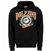 Men's Miami Dolphins Mitchell x26 Ness Fair Catch Pullover Hoodie - Black,baseball caps,new era cap wholesale,wholesale hats